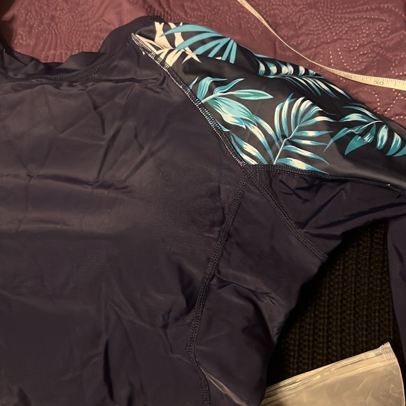 New ABALAGU swimsuit navy blue with built in Bralette. Boyfriend style bottoms - Picture 7 of 8